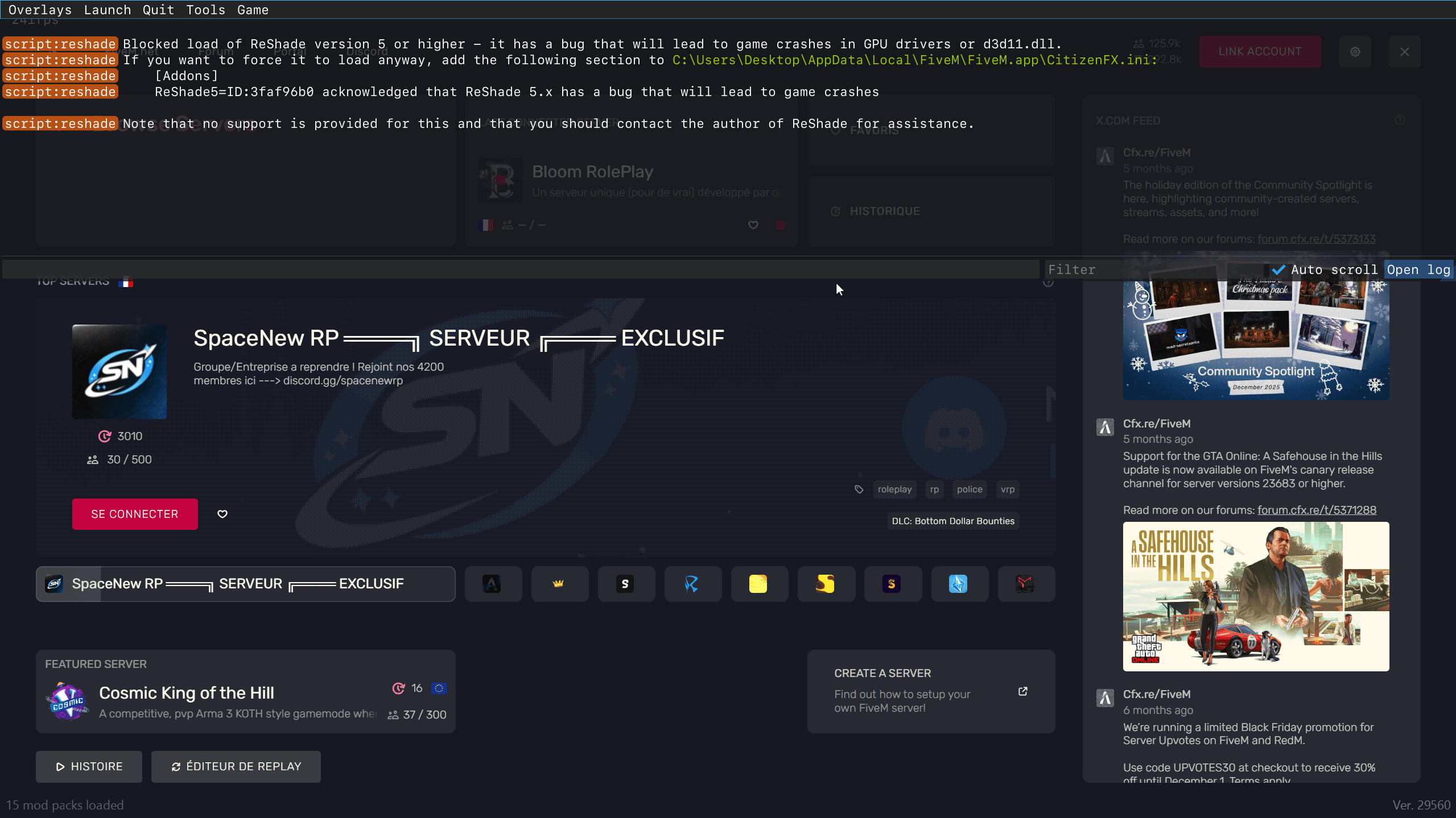 Etape 3 : Premier lancement